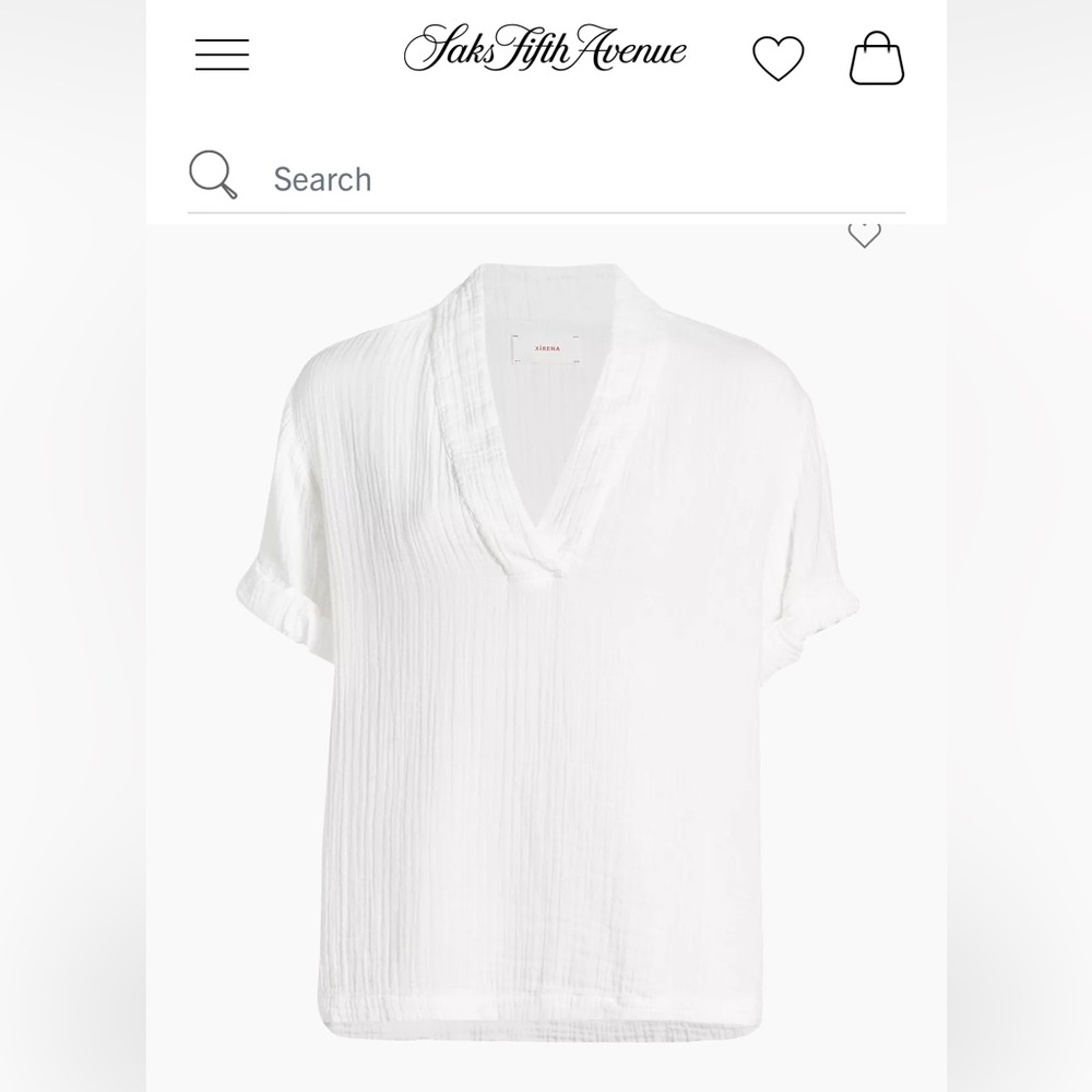 Xirena size XS white Avery top 100% cotton